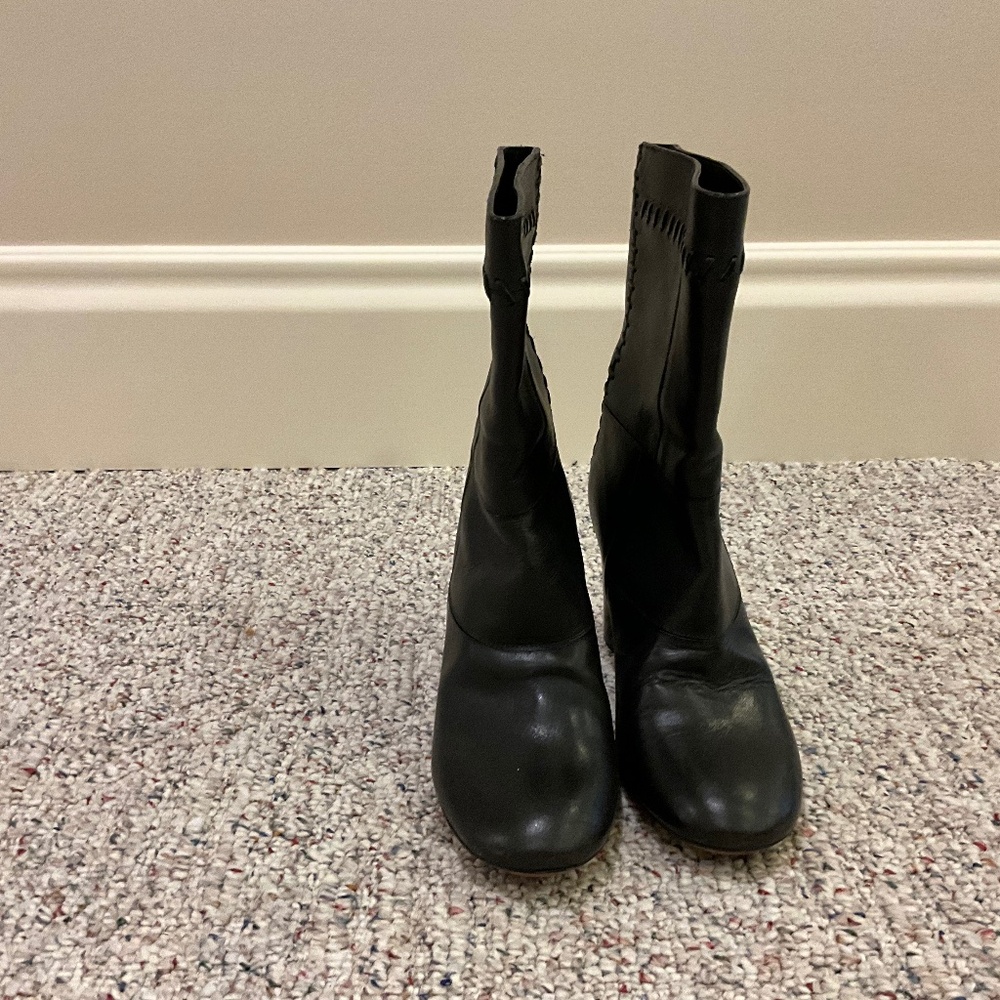 Chloe Black Leather Patchwork Boots - image 7